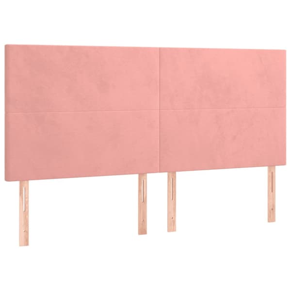 Ramsäng med madrass rosa 180x200 cm sammet