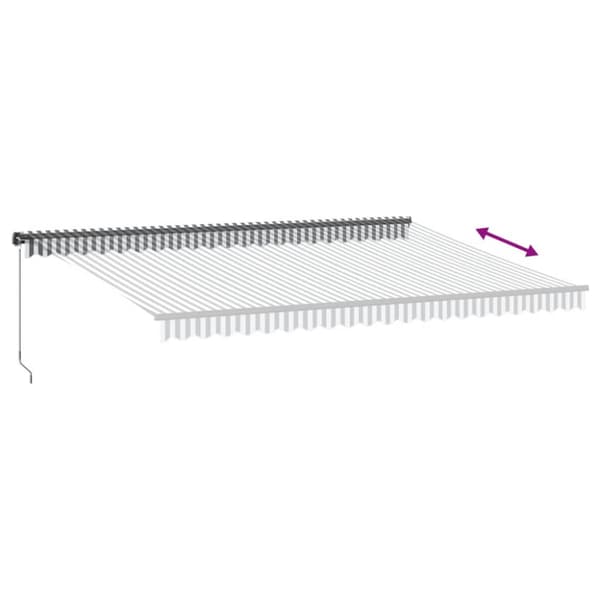 Markis manuellt infällbar med LEDs antracit&vit 500x300 cm