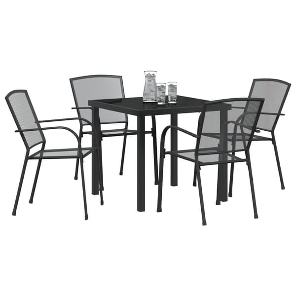 Trädgårdsmöbelset 5 pcs Antracit Pulverlackerat stål