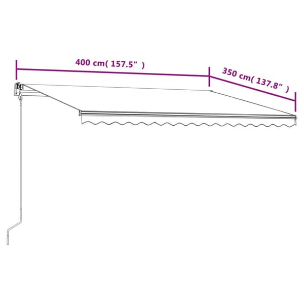 Automatisk markis 400x350 cm blå och vit