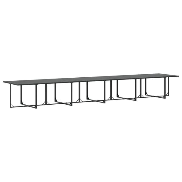 Trädgårdsmöbelset 15 pcs Svart Stål