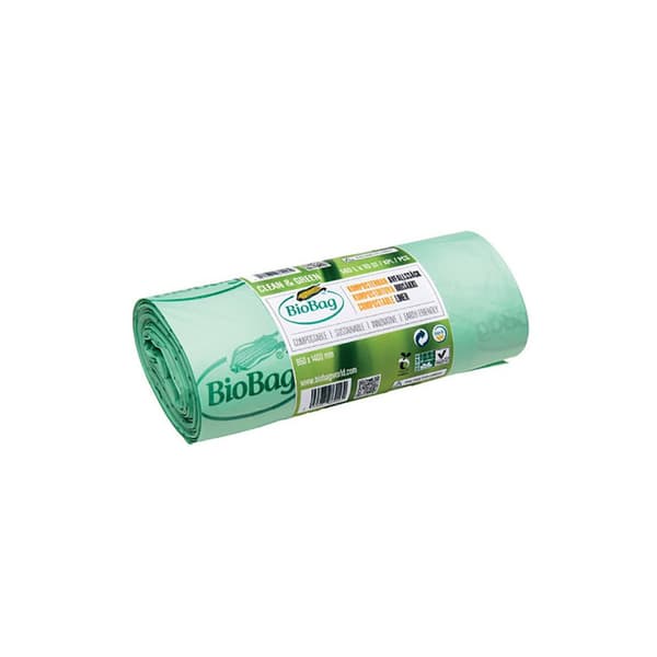 Plastsäck BIOBAG 80L 17my grön 20/rl