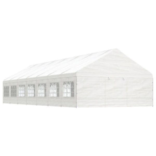 Paviljong med tak vit 15,61x5,88x3,75 m polyeten