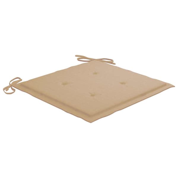 Trädgårdsstolar med beige dynor 8 st massiv teak