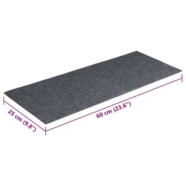 Trappmattor självhäftande 30 st 60x25 cm ljusgrå rektangulära