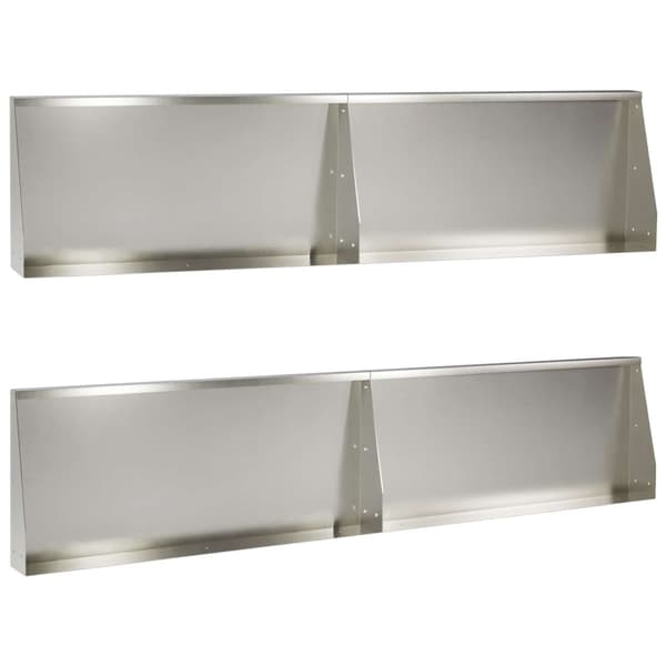 Stödvägg 4 st 100 x 12 x 50 cm Rostfritt stål Silver