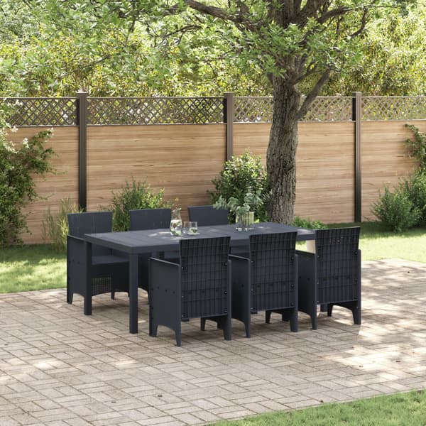Trädgårdsmöbelset 7 pcs Antracit Polypropylen