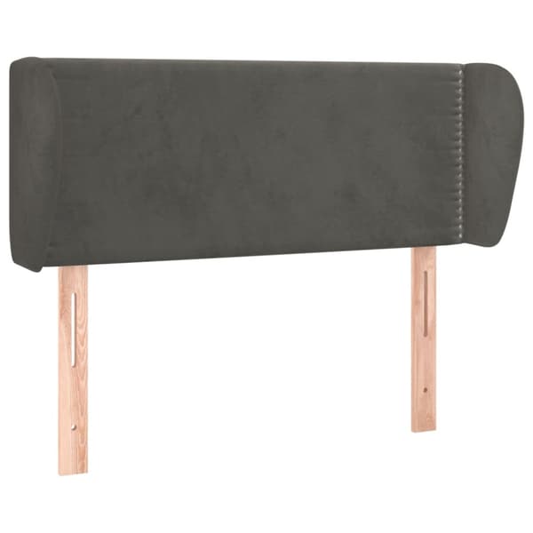 Sänggavel med kanter mörkgrå 93x23x78/88 cm sammet