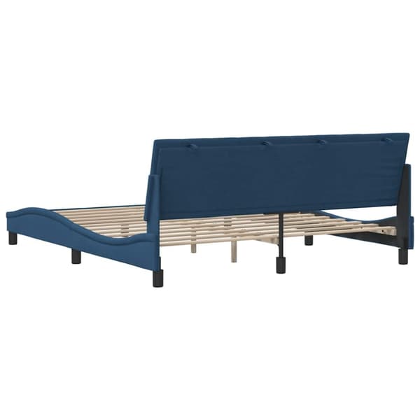 Bed Frame without Mattress "Hanko" Blue 180x200 cm Fabric