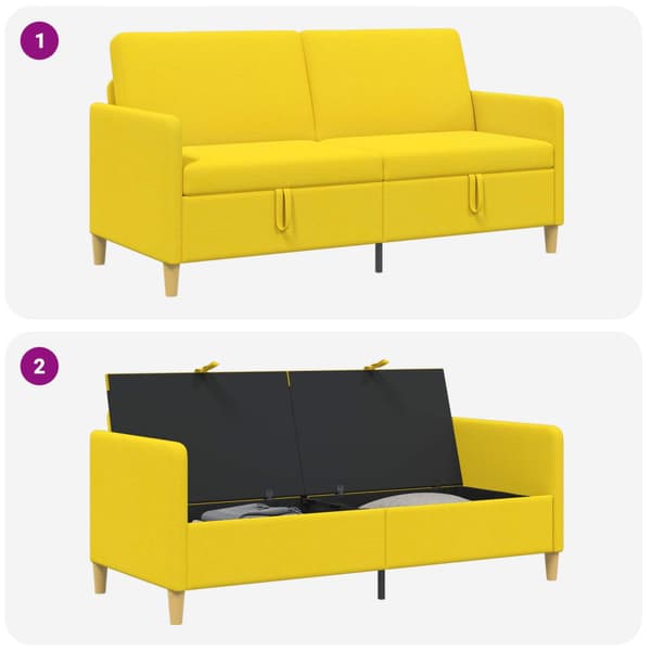 Soffa med förvaring Ljusgul 172 x 78 x 87 cm Polyester