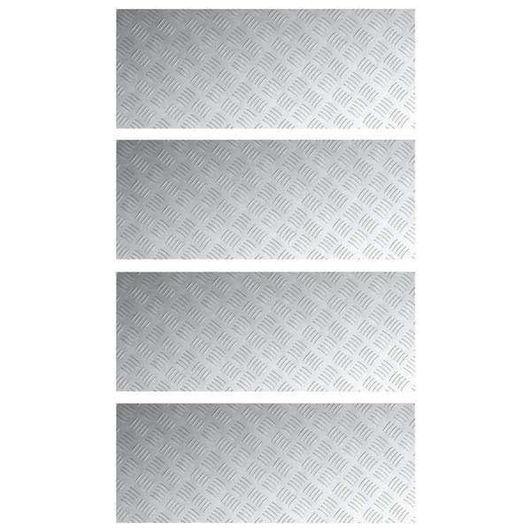 Trappsteg Rektangulär 4 pcs Silver 100 x 40 cm Aluminium
