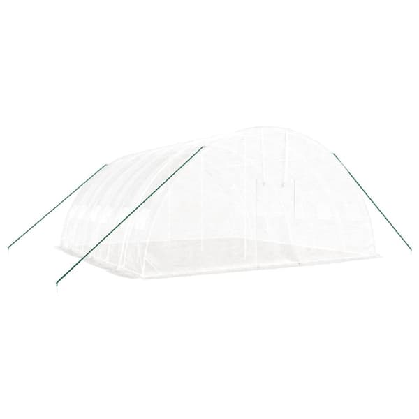 Växthus med stålram vit 36 m² 6x6x2,85 m