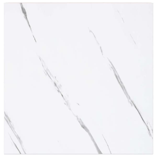 Vägg hylla 4 pcs Vit marmor 23 x 23,5 x 4 cm Konstruerat trä
