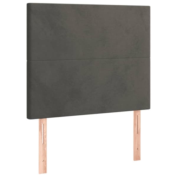 Ramsäng med madrass mörkgrå 100x200 cm sammet
