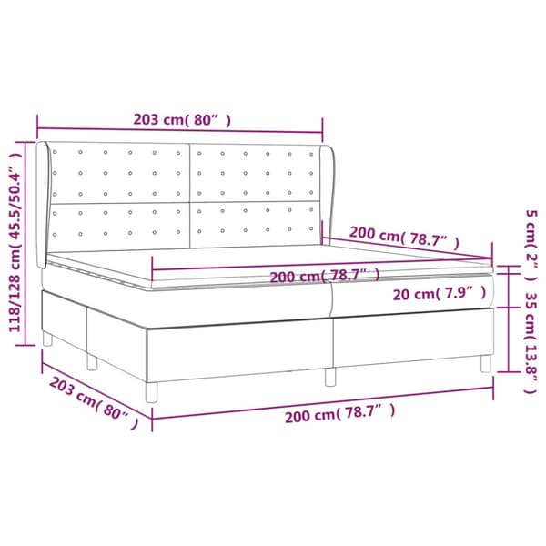 Ramsäng med madrass rosa 200x200 cm sammet