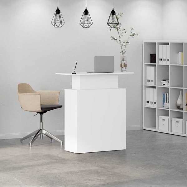 Receptionsdisk vit 100x40x104 cm konstruerat trä