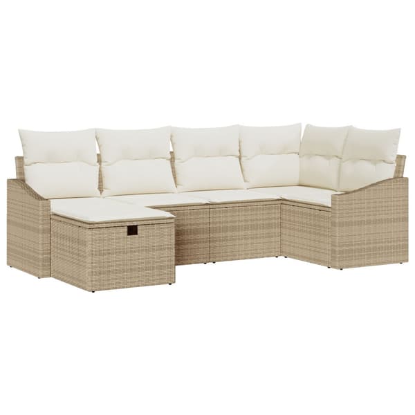 Soffset med kudde Beige och gräddfärgad konstrotting