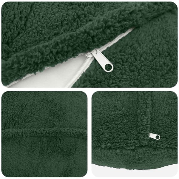 Kuddöverdrag 6 st HEERLEN Mörkgrön Ø 40 cm Bouclé