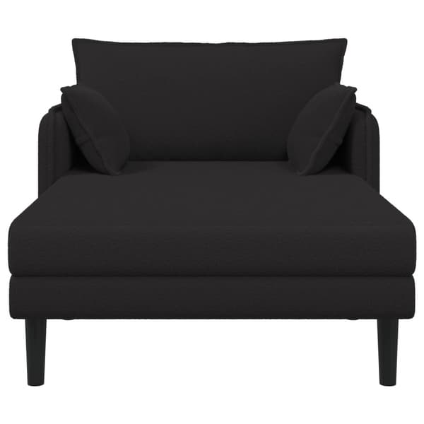 Stor schäslong Svart Bouclé