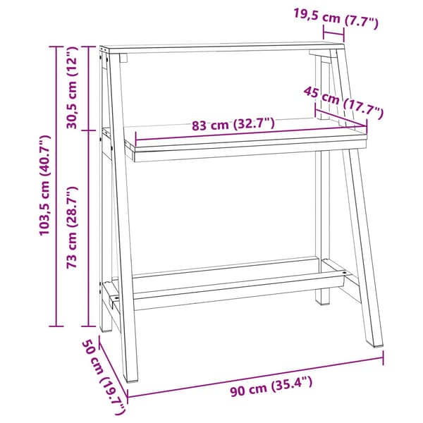 Skrivbord Brun 90 x 50 x 103 cm Solid återvunnen trä