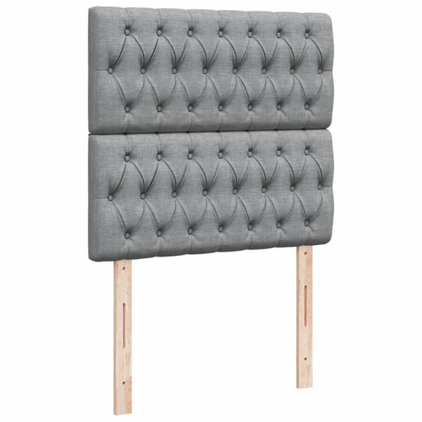 Ramsäng med madrass ljusgrå 80x200 cm tyg