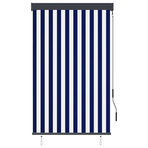 Rullgardin utomhus 100x250 cm blå och vit