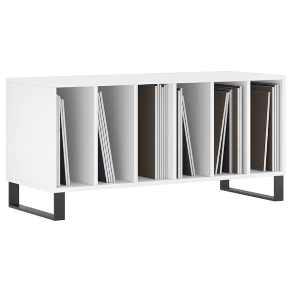 Stereobänk vit 100x38x48 cm konstruerat trä
