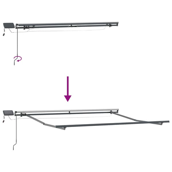 Utfällbar markis Sand 400 × 300 cm tyg