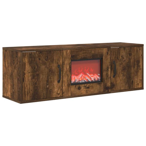 Elektrisk eldstad Rökt ek 110 x 30 x 36,5 cm Konstruerat trä
