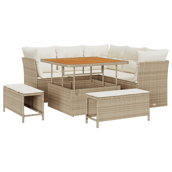 Trädgårdsoffset 8 st Beige konstrotting