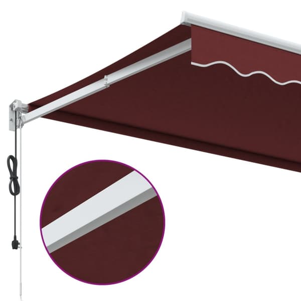 Markis automatiskt infällbar vinröd 300x250 cm