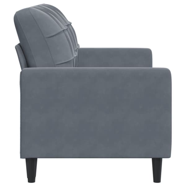 Soffa 2-sits mörkgrå 140 cm sammet
