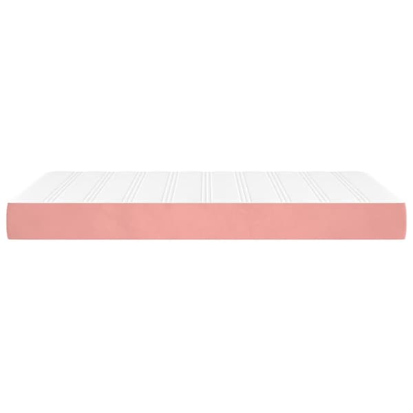 Pocketresårmadrass medium rosa 120x210x20 cm sammet