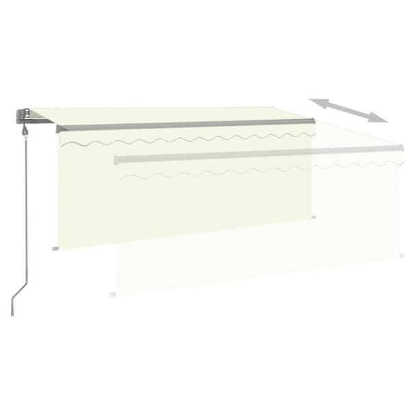 Automatisk markis vindsensor rullgardin LED 3,5x2,5m gräddvit