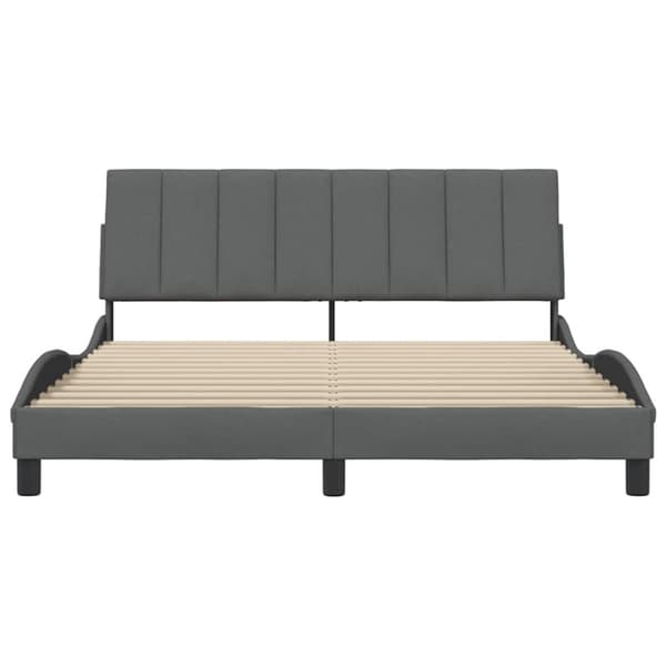 Bed Frame without Mattress "Hanko" Dark Grey 160x200 cm Fabric
