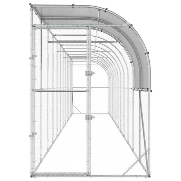 Hönshus mot Vägg Silver 1200 x 100 x 215 cm Galvaniserat stål