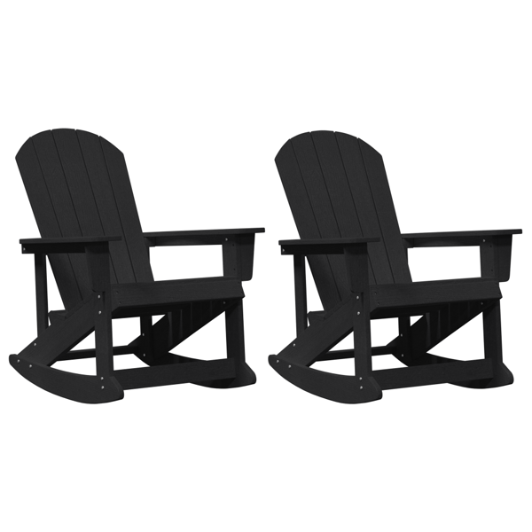 Adirondack Gungstolar 2 pcs Svart HDPE