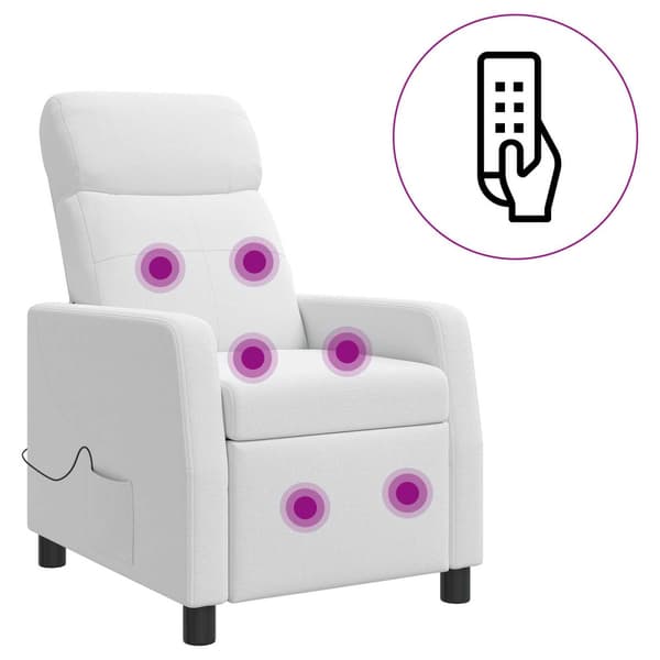 Massagefåtölj Vit Tyg