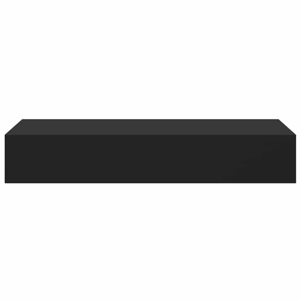 Väggmonterad låda 2 st svart 60x23,5x10 cm MDF