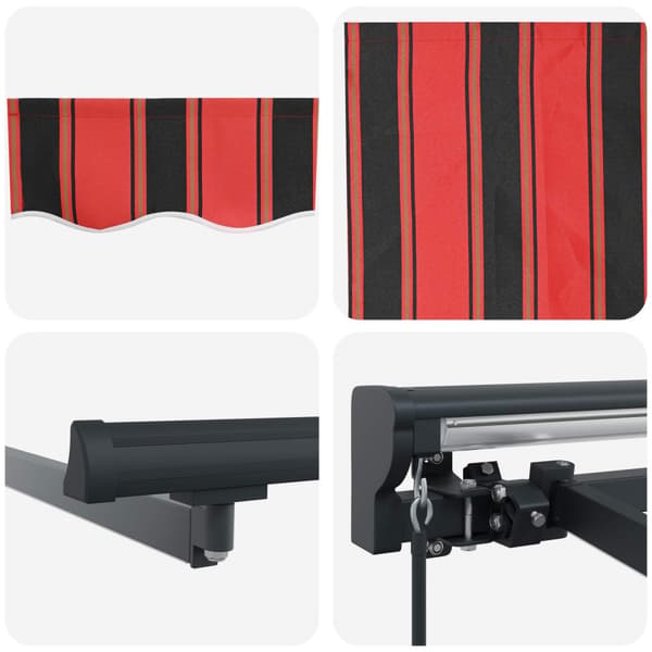 Manuell markisram med LED-lampor 3,5 x 2 m