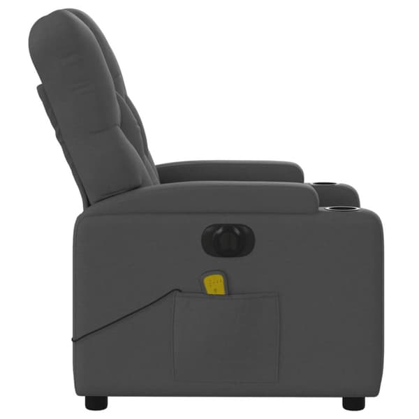 Elektrisk massagefåtölj mörkgrå tyg