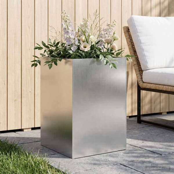 Trädgårdsplanterare Silver 50 x 50 x 75 cm Rostfritt stål
