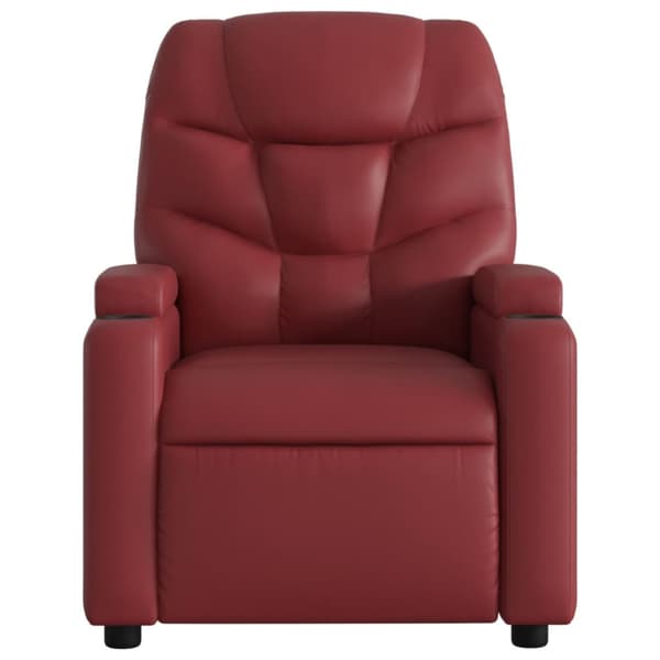 Reclinerfåtölj vinröd konstläder