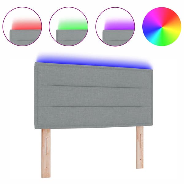 LED huvuddyna med LED-ljusslingor Ljusgrå 80 cm tyg