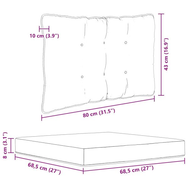 Utomhus Soffa Kudde 3 pcs Bladmönster Polyester