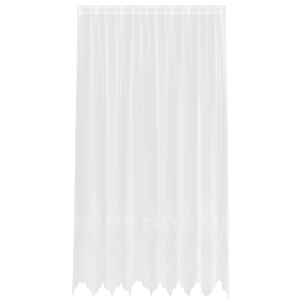 Spetsgardin med gardiner Blommor Vit 245 x 200 cm Polyester