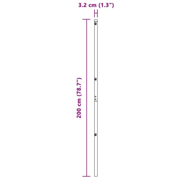 Stängselstolpe 52 pcs Grön 3,2 x 3,2 x 200 cm