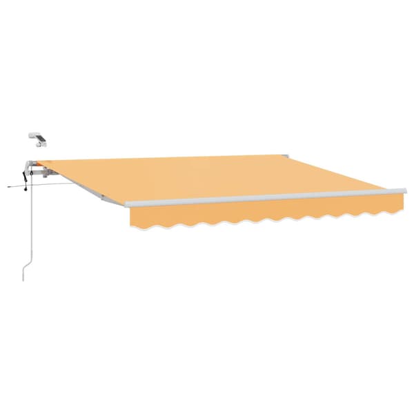 Utfällbar markis Sand 400 × 300 cm Polyester och metall
