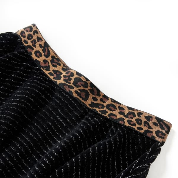 Kjol för barn leopardmönster svart 128