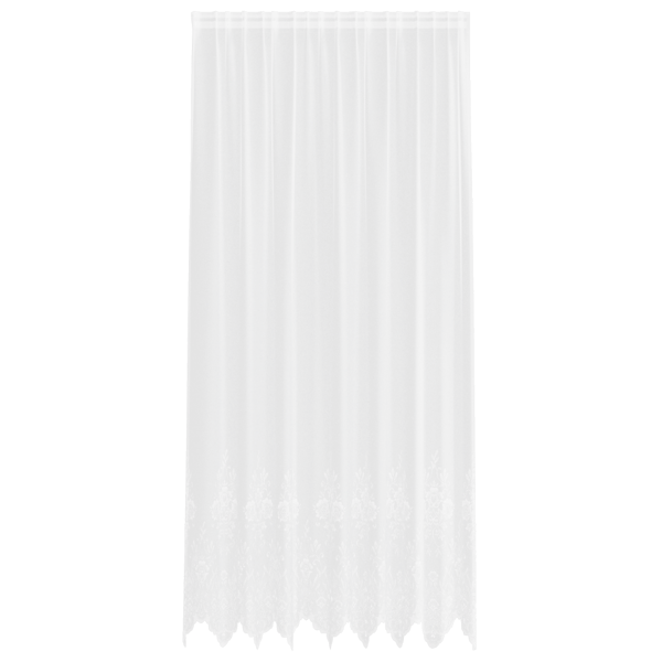 Spetsgardin med gardiner Blommor Vit 280 x 200 cm Polyester